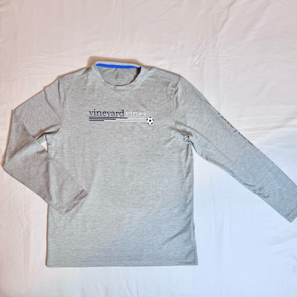 Vineyard Vines Harbor Performance Tee Boys Large 16 Soccer Futbal Preppy Spring
